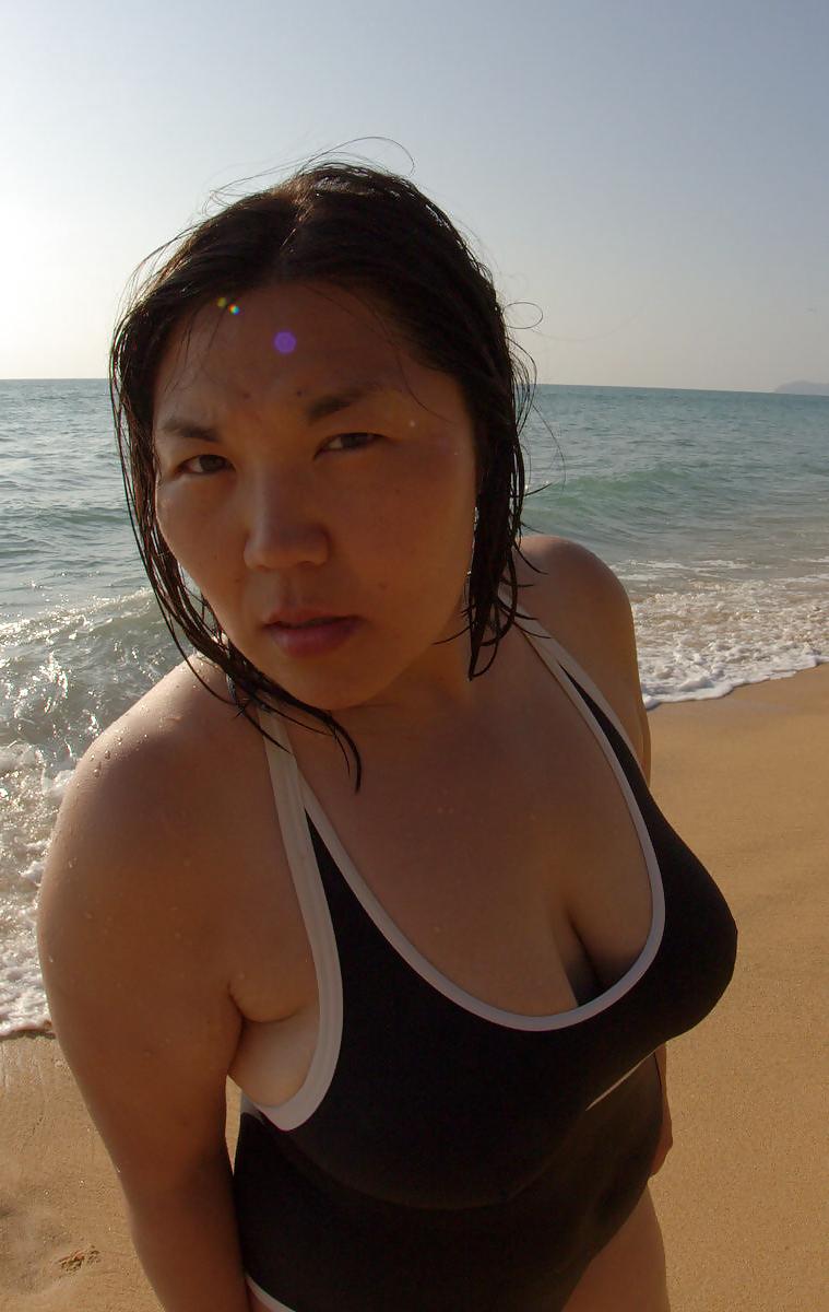 25P Asian wife big tits in swimsuit 