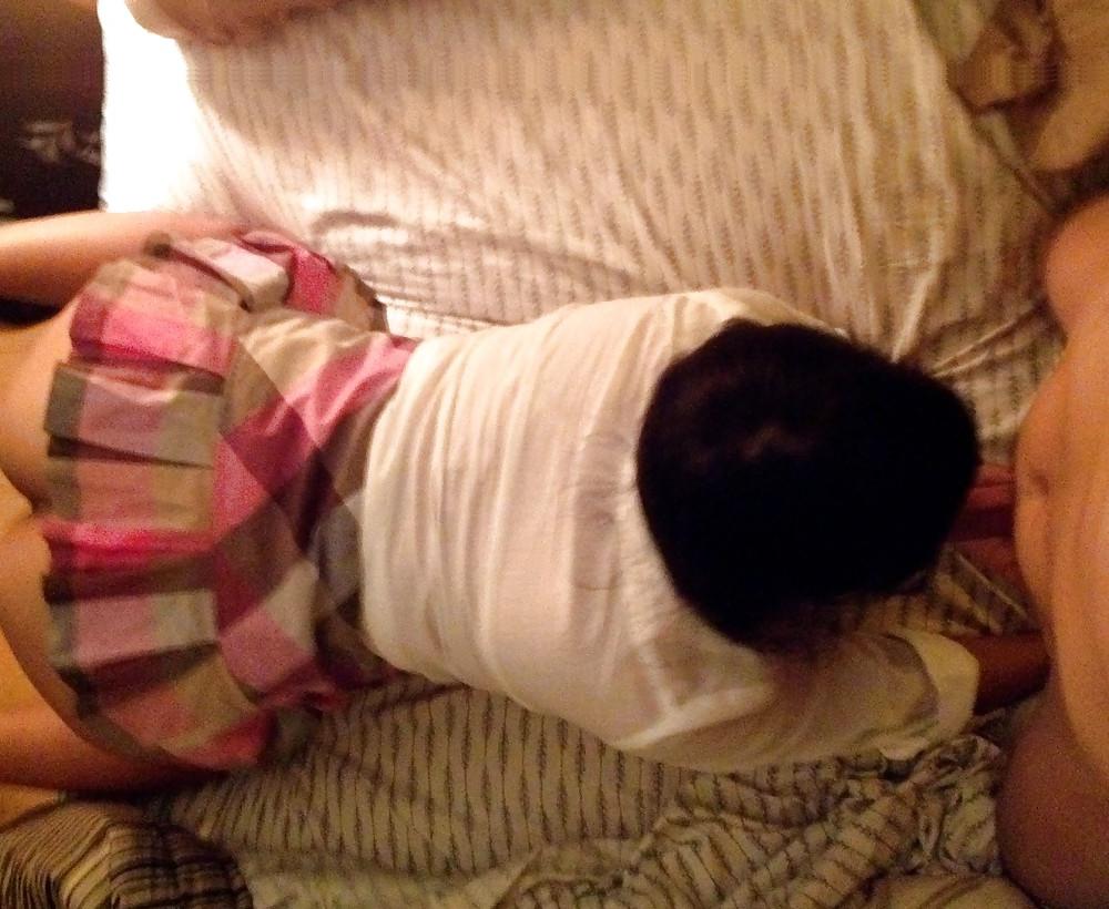 5P Asian slut getting fucked in a school girl outfit