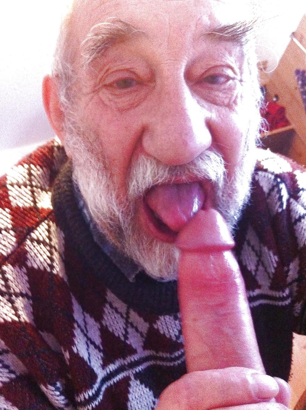 7P Grandpa sucking my cock blow job old young