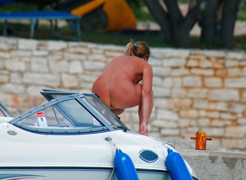 14P Nude Mature Lady Boating