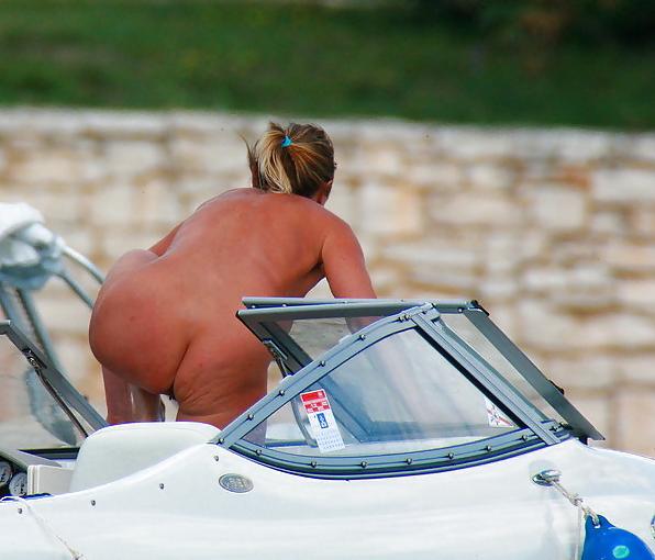 14P Nude Mature Lady Boating