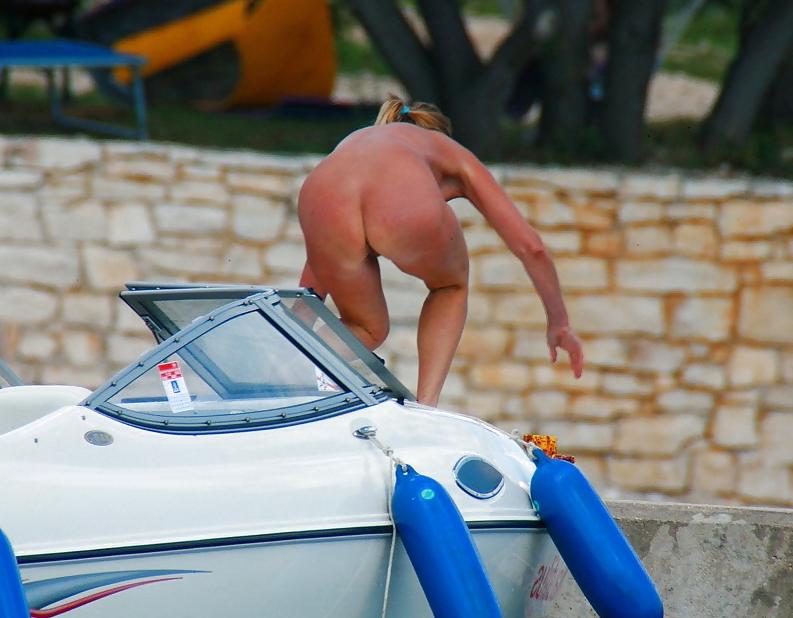 14P Nude Mature Lady Boating