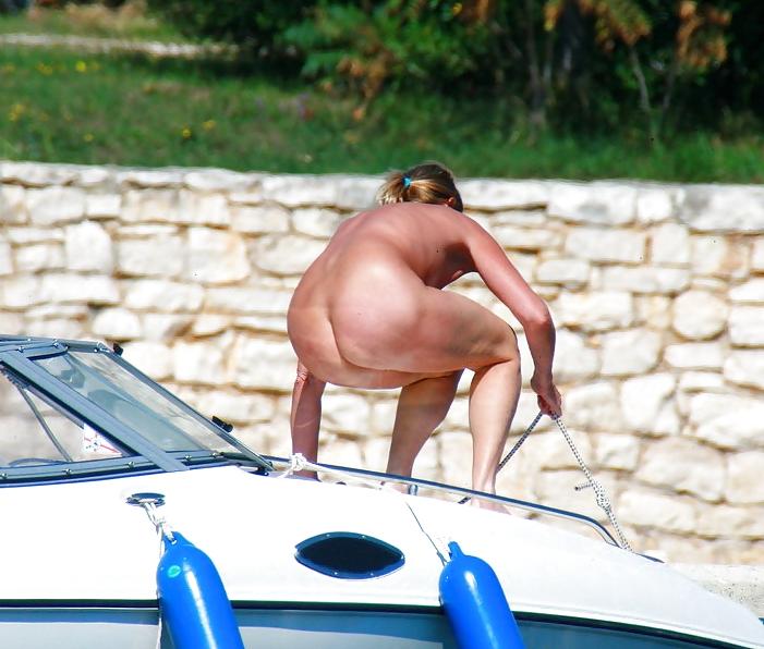14P Nude Mature Lady Boating