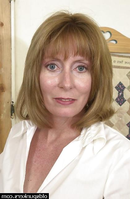 15P Mature lady wears sheer white panties.