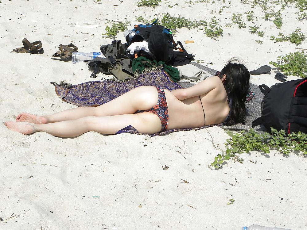 7P Asian Sandra on the beach