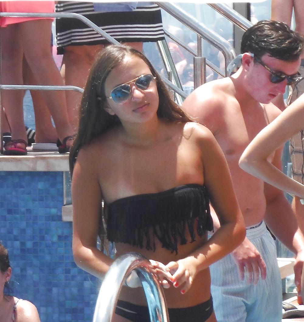 25P Cute Italian teen butt & ass at bikini pool 