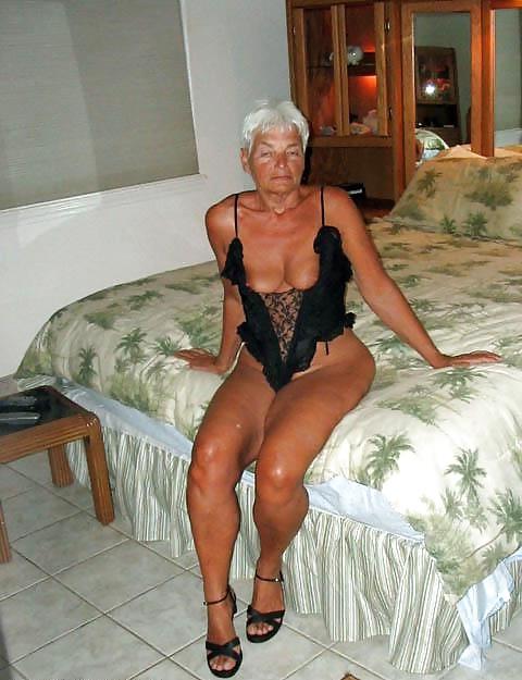 6P Grandma posing in lingerie