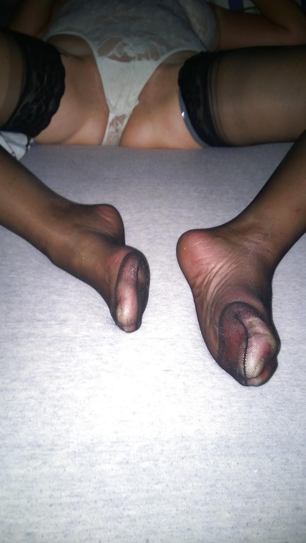 25P Stockings, see through, tits and close up pussy