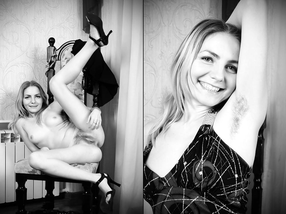 19P Clothed and Nude  47 B-W  Hairy Women