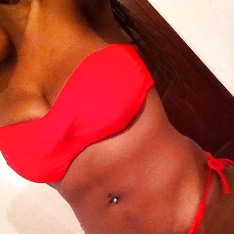 13P 18 year old Black girl shows her 36DDD tits