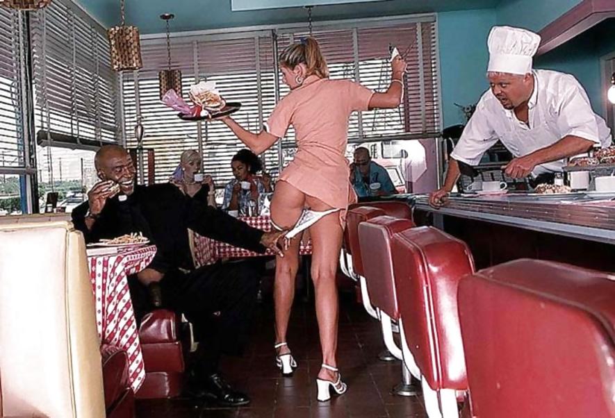 12P Interracial Waitress