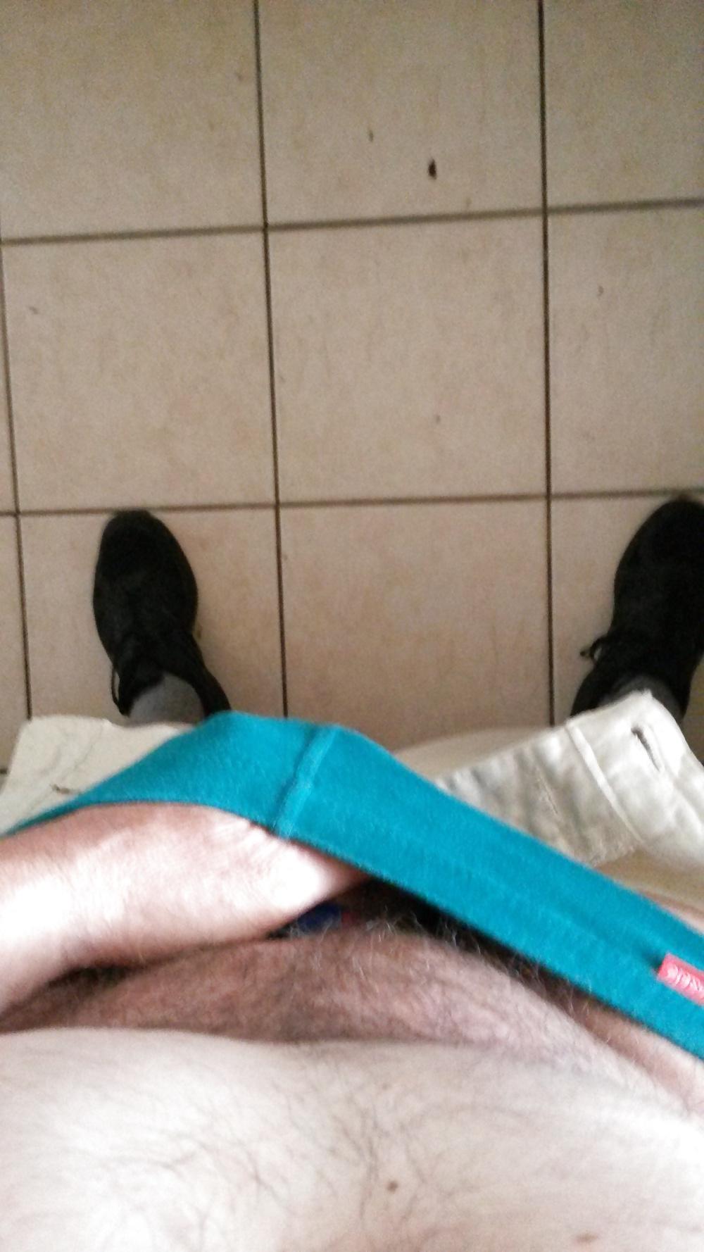 25P Me rubbing my cock in blue pants
