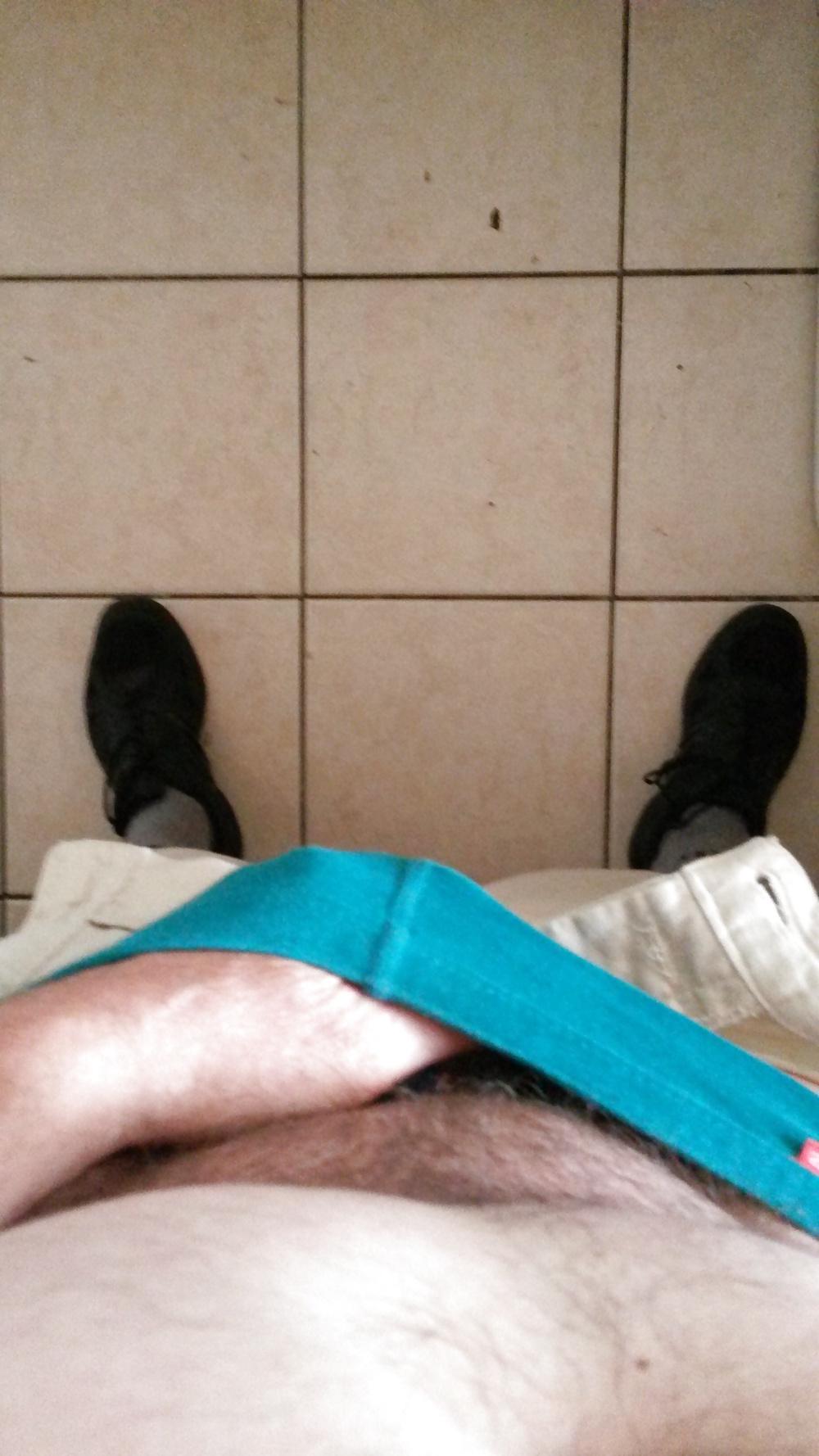25P Me rubbing my cock in blue pants