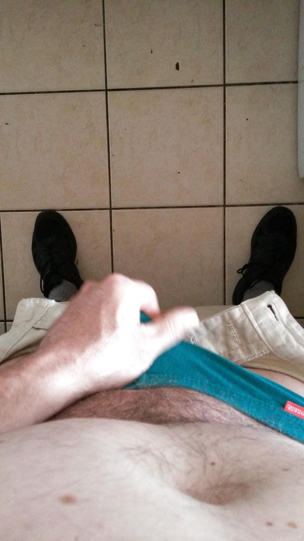 25P Me rubbing my cock in blue pants