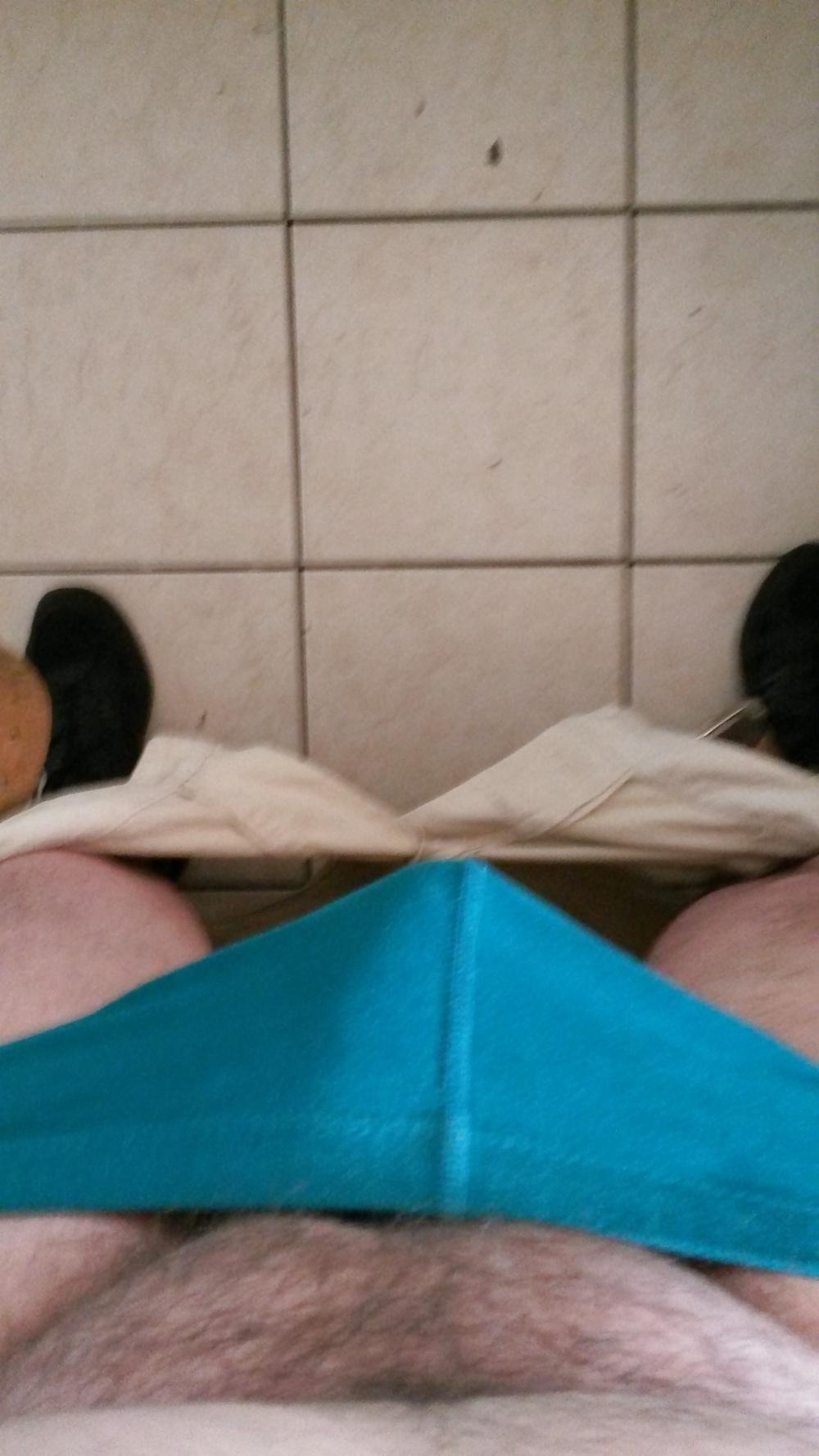 25P Me rubbing my cock in blue pants