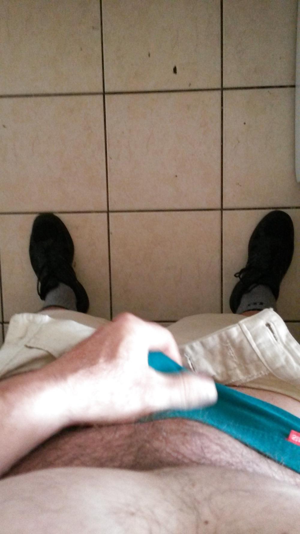 25P Me rubbing my cock in blue pants