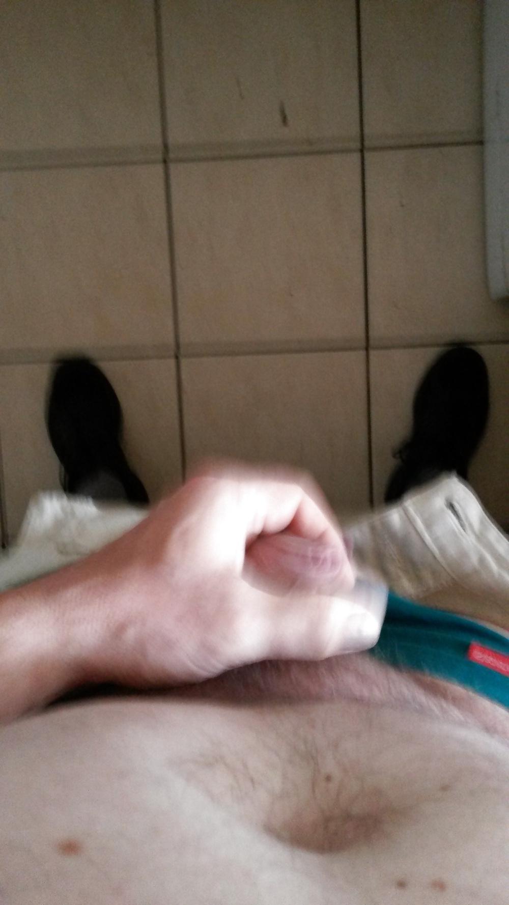 25P Me rubbing my cock in blue pants