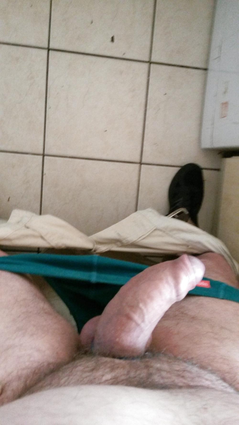 25P Me rubbing my cock in blue pants