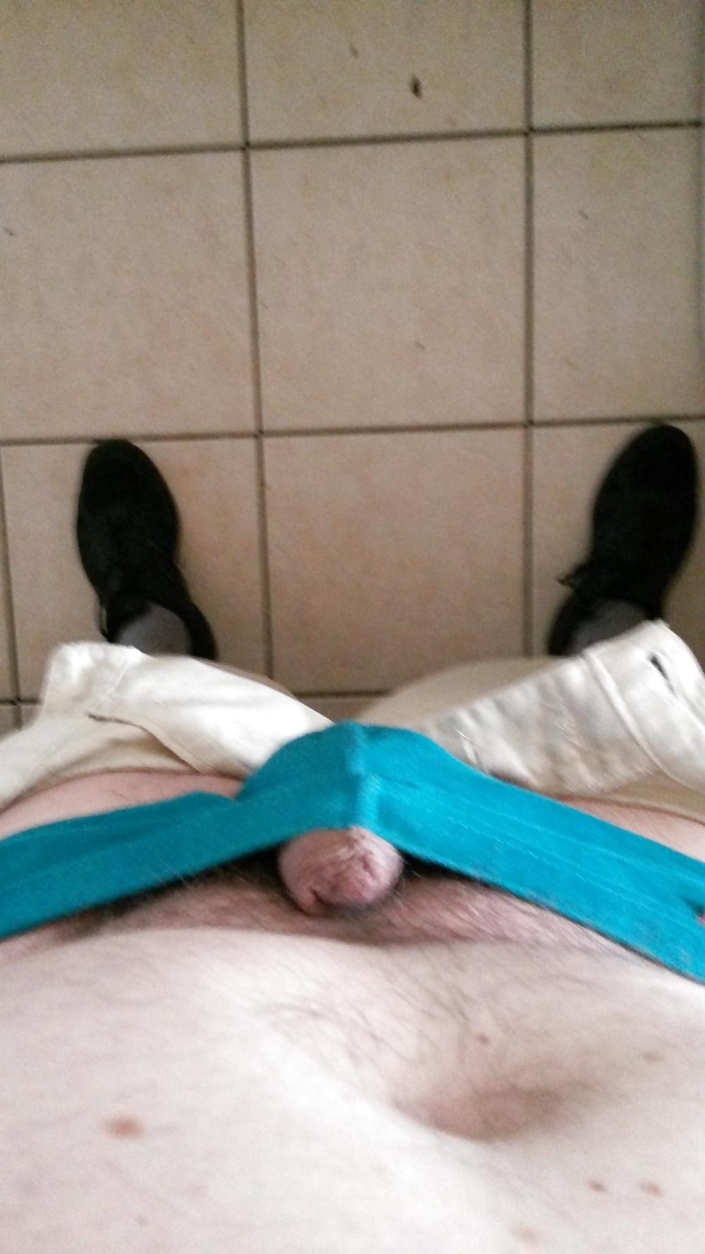 25P Me rubbing my cock in blue pants