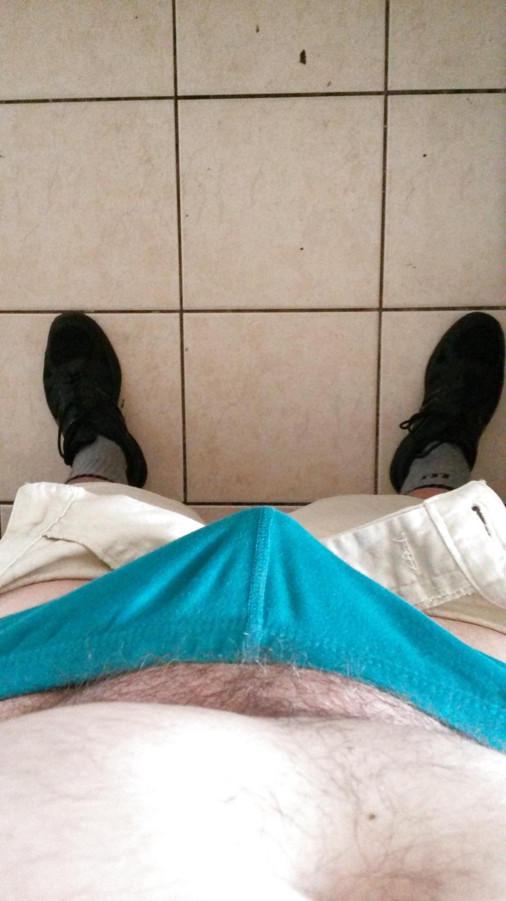 25P Me rubbing my cock in blue pants