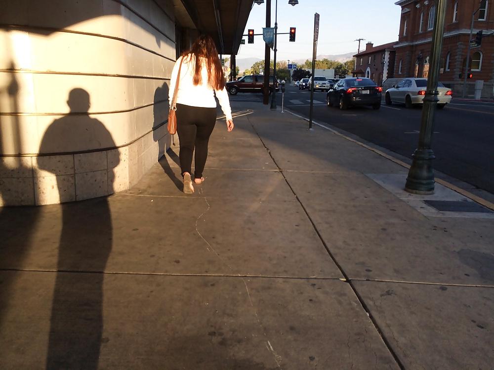 6P 18 year old, candid, big butt in black tights