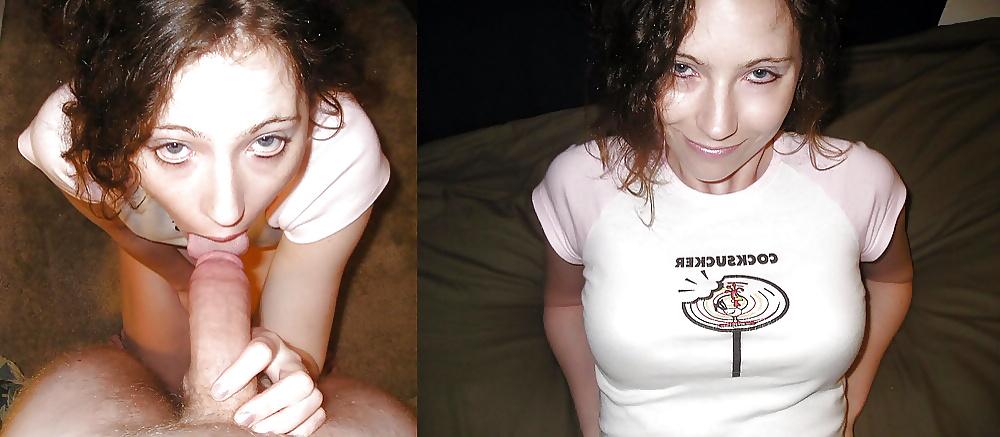 25P Bitches before-after, salope avant et en mode pute