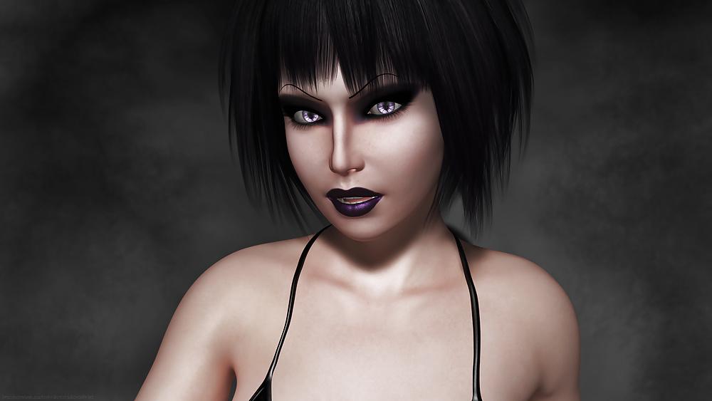 25P Virtual goth model Cathy