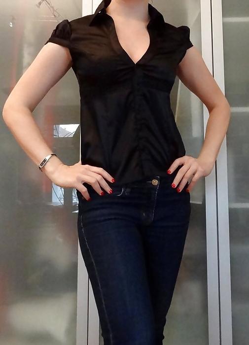 25P Black Satin Blouses