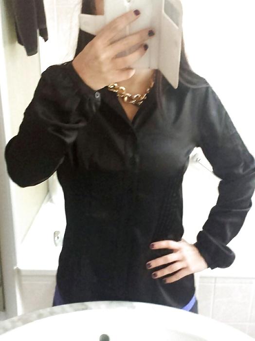 25P Black Satin Blouses