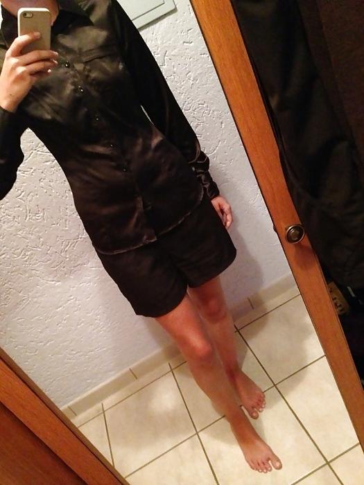 25P Black Satin Blouses