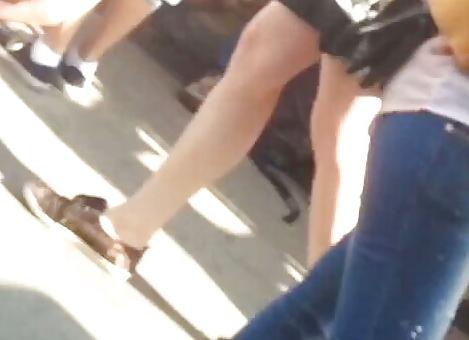 20P Spy feet, legs and skirt romanian