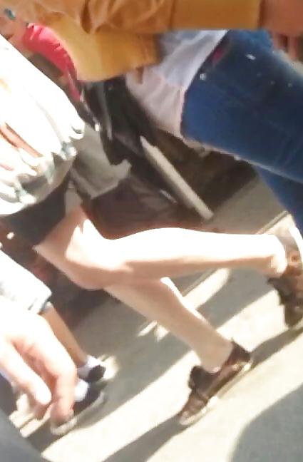 20P Spy feet, legs and skirt romanian