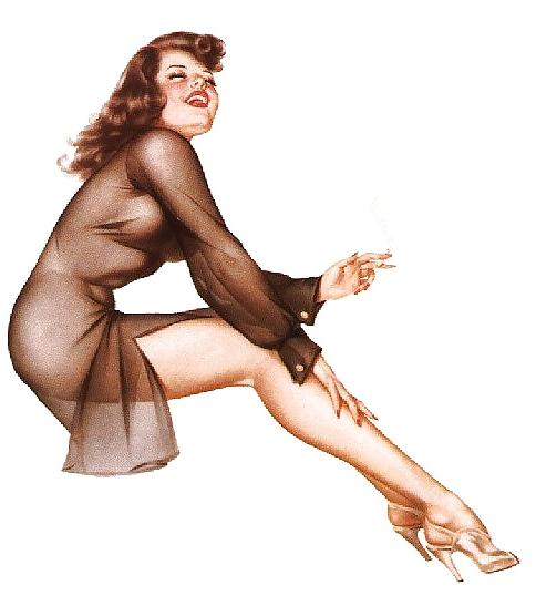17P Smoking Pin Up Girls