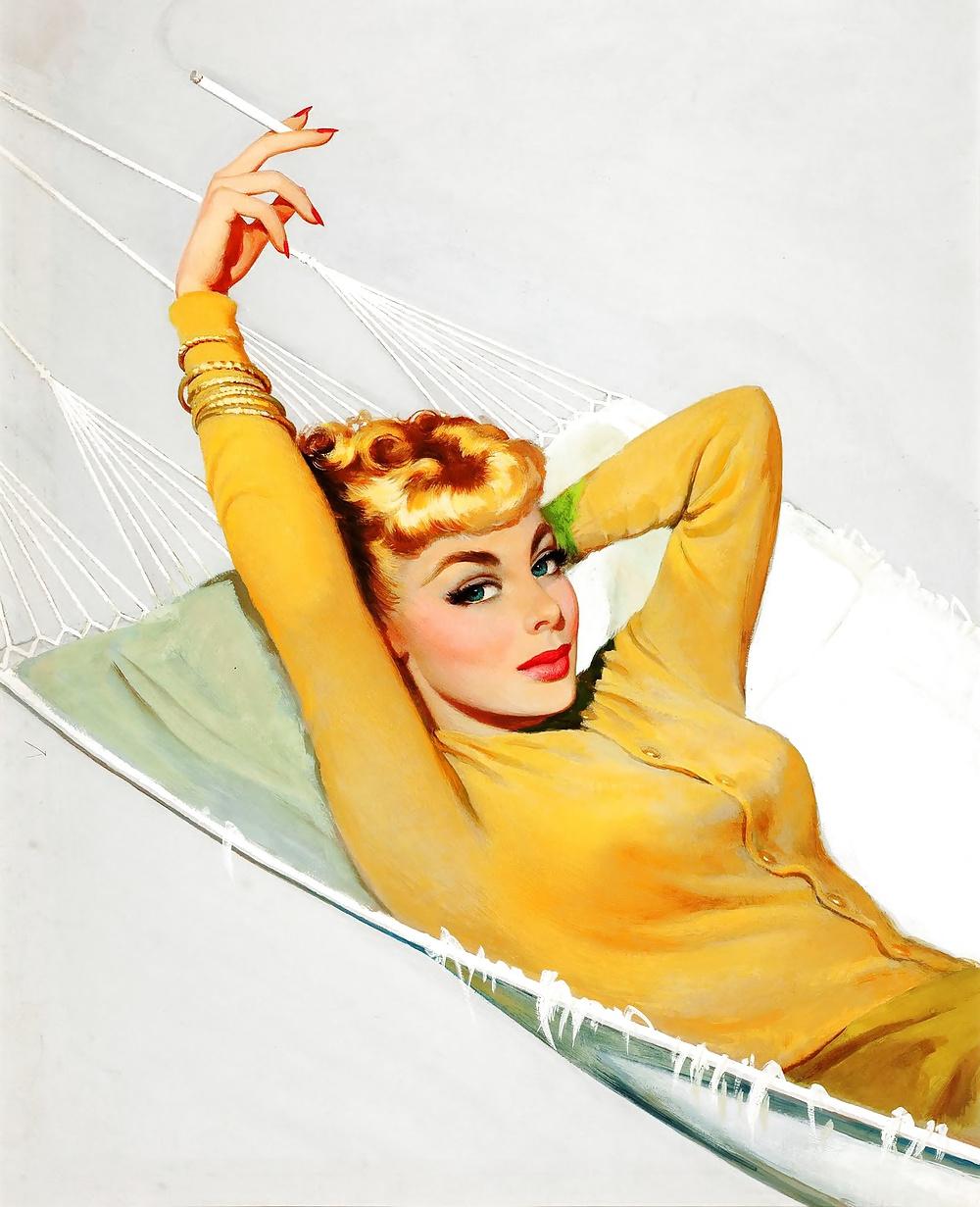 17P Smoking Pin Up Girls
