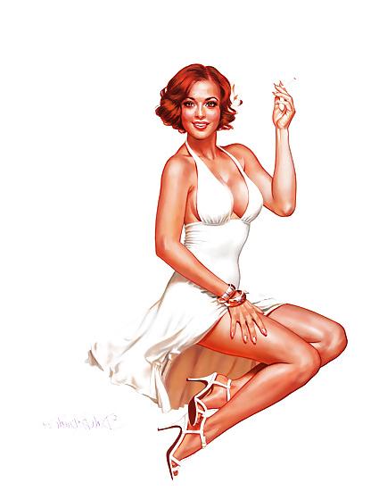 17P Smoking Pin Up Girls