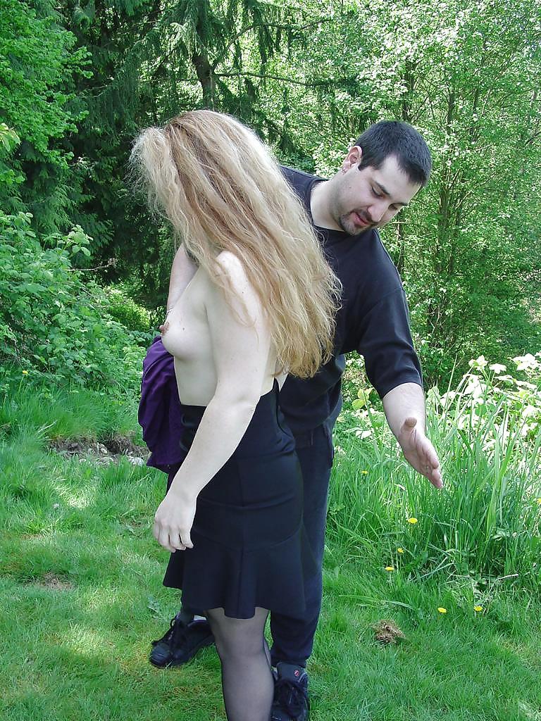 20P Mature lady punished outdoors.