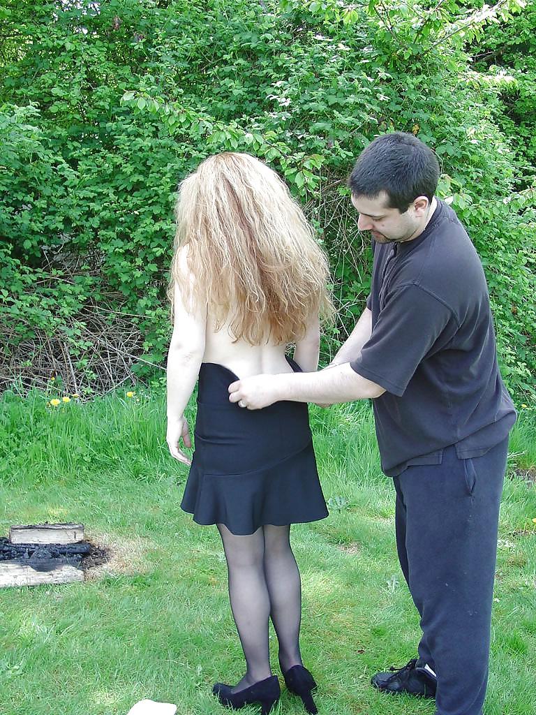 20P Mature lady punished outdoors.