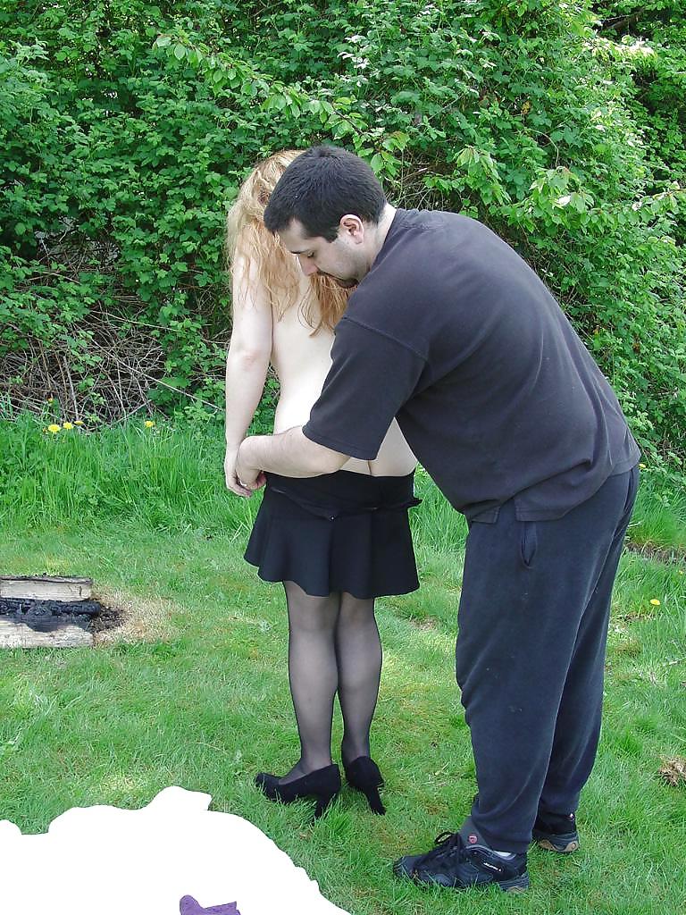 20P Mature lady punished outdoors.