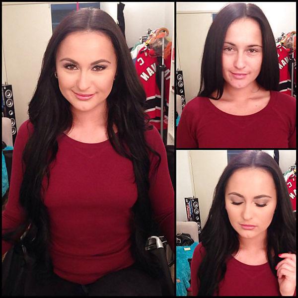 25P Pornstars with and without makeup
