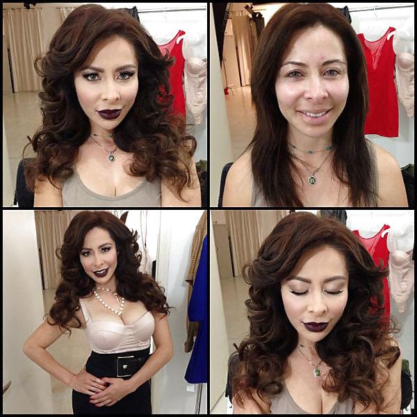 25P Pornstars with and without makeup