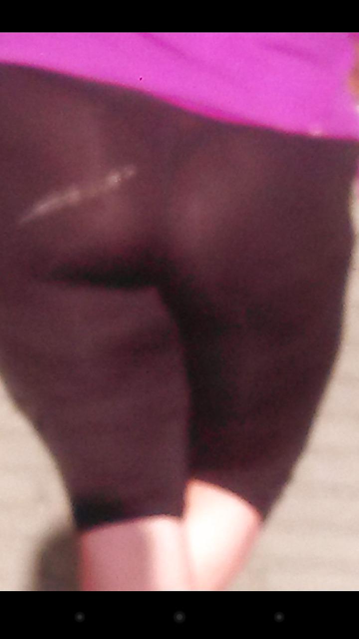 6P Bbw with see through pants in public