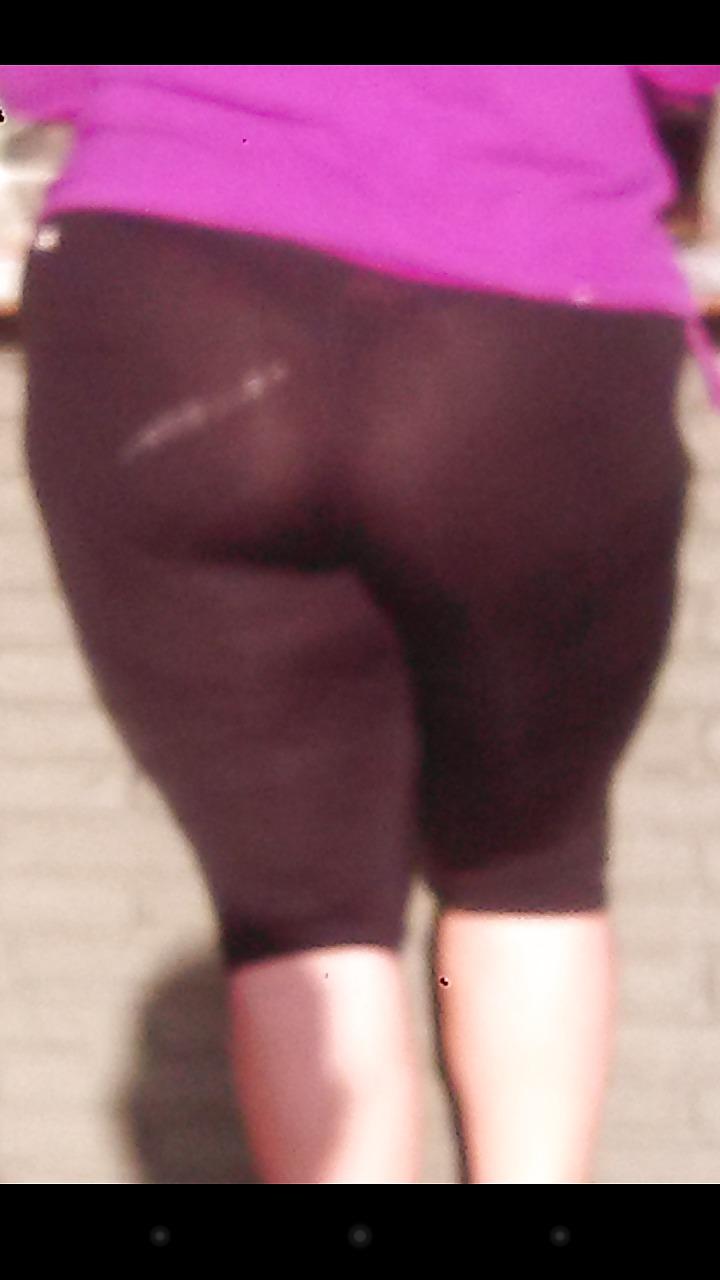 6P Bbw with see through pants in public