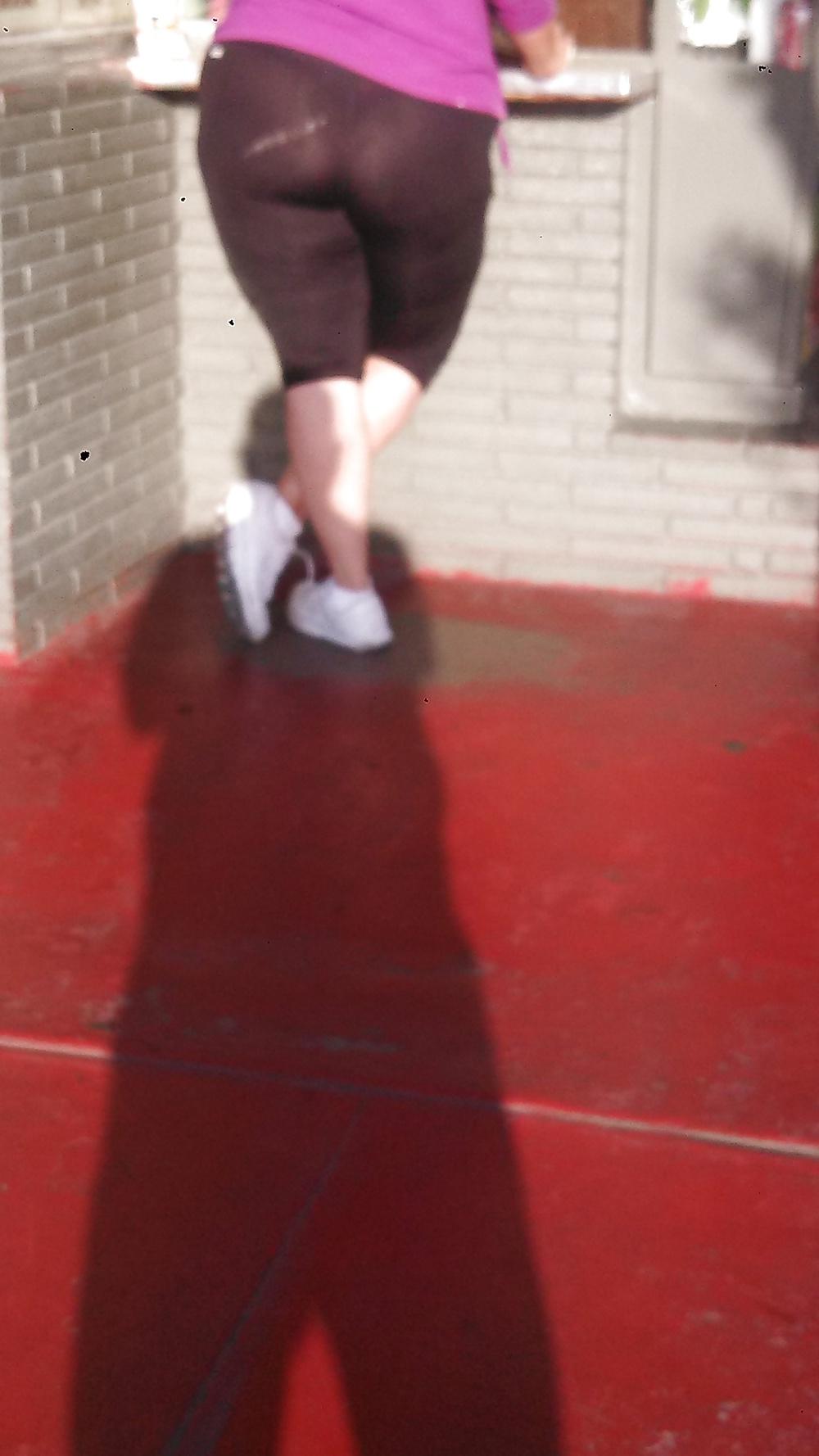 6P Bbw with see through pants in public