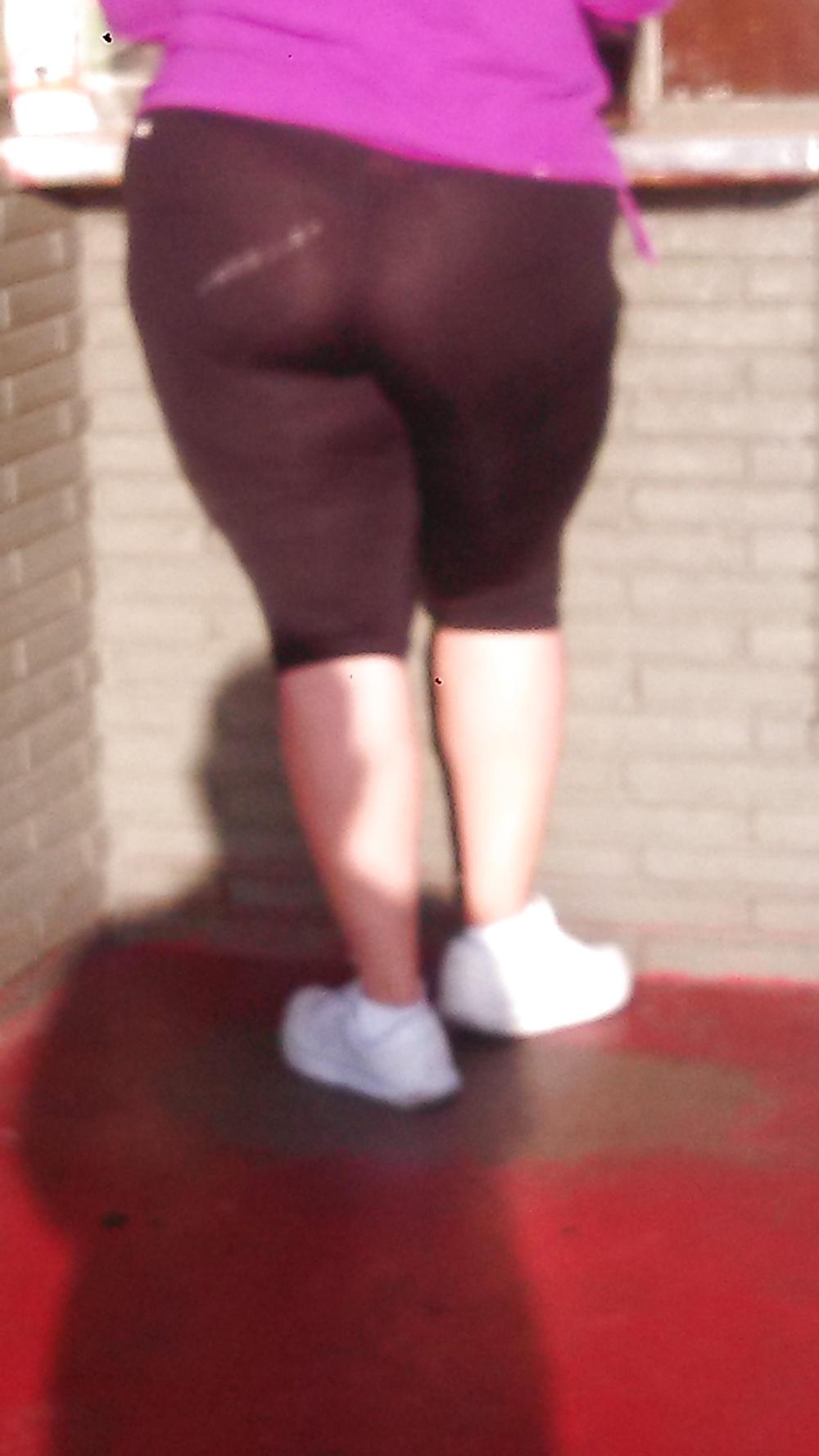 6P Bbw with see through pants in public