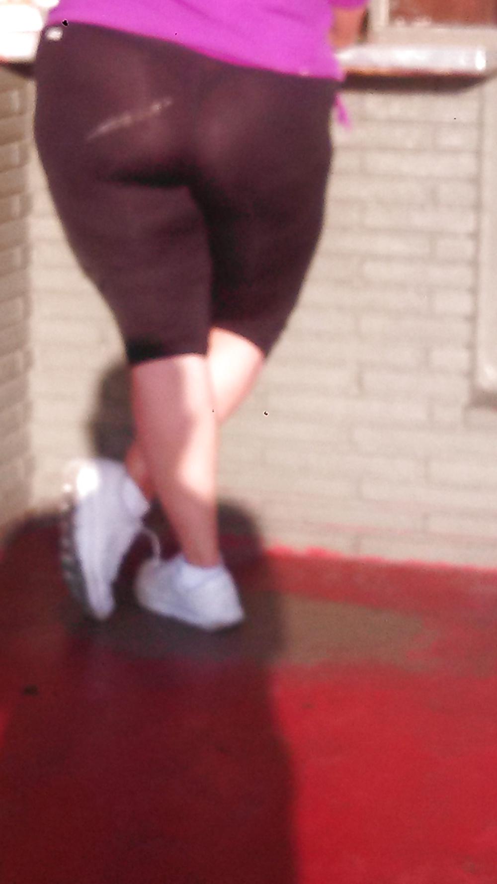 6P Bbw with see through pants in public