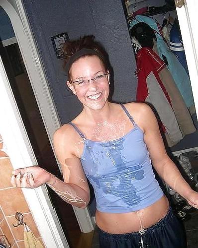25P Cum on clothed girls