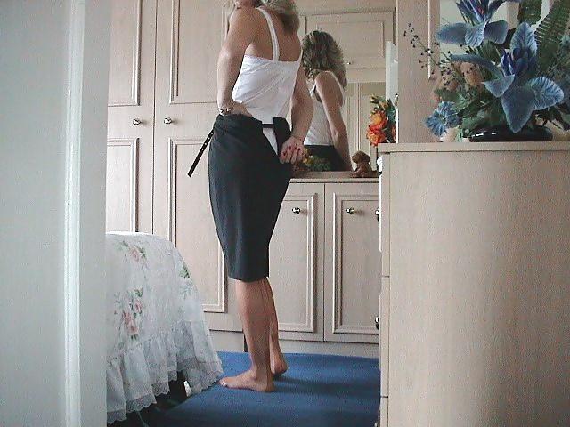 25P Amateur lady slip nylons panties