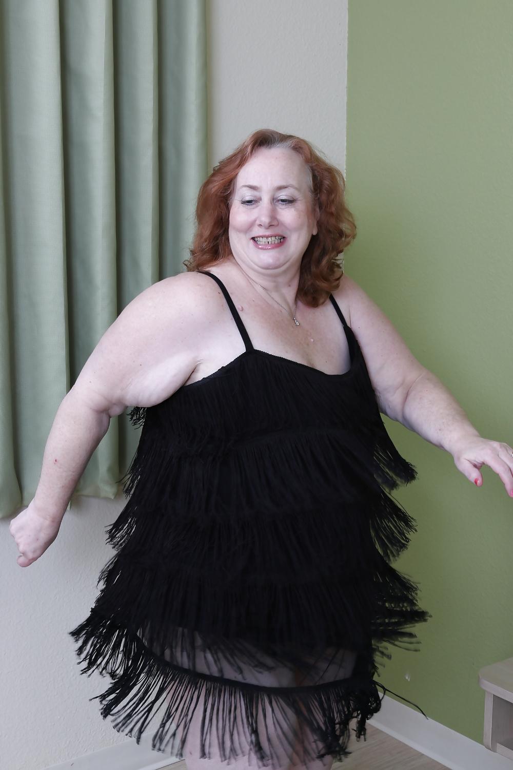 25P Shy BBW in little black dress