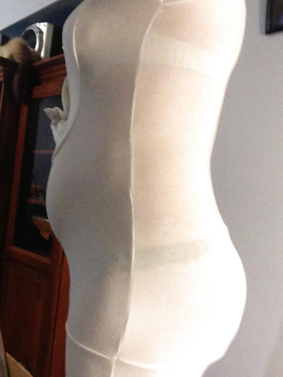 25P Curvy pregnant bubble butt teen slut see thru white dress