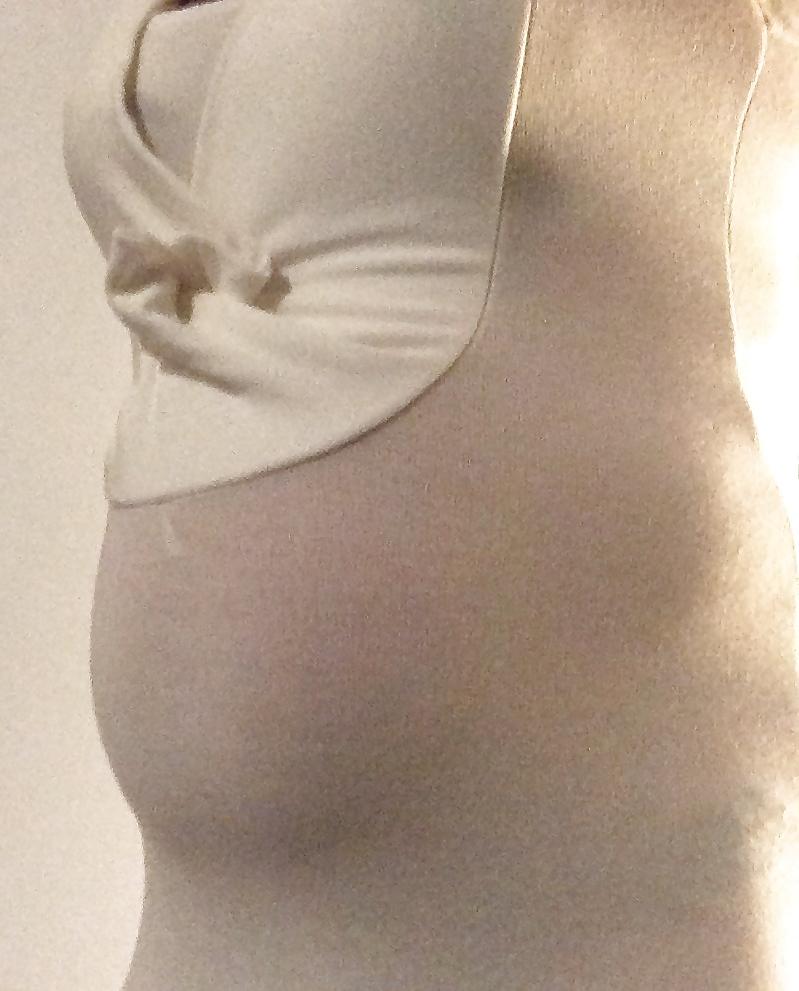 25P Curvy pregnant bubble butt teen slut see thru white dress